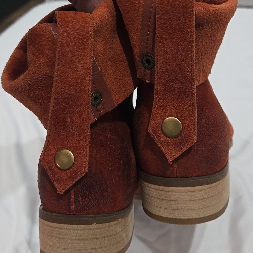 Antelope Cari X34 Rust Tobacco Suede Pull On Heeled Ankle Boot NWOT EU 40 - Picture 9 of 12